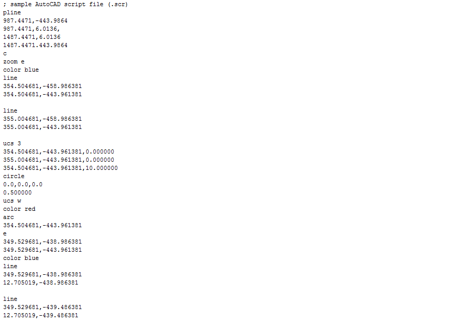 Sample AutoCAD script