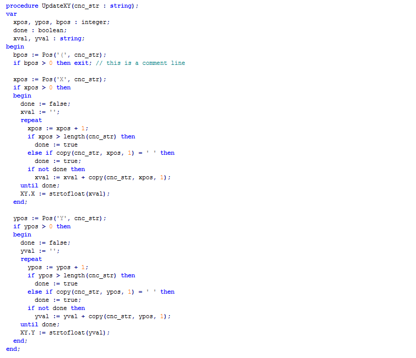 Sample Delphi code